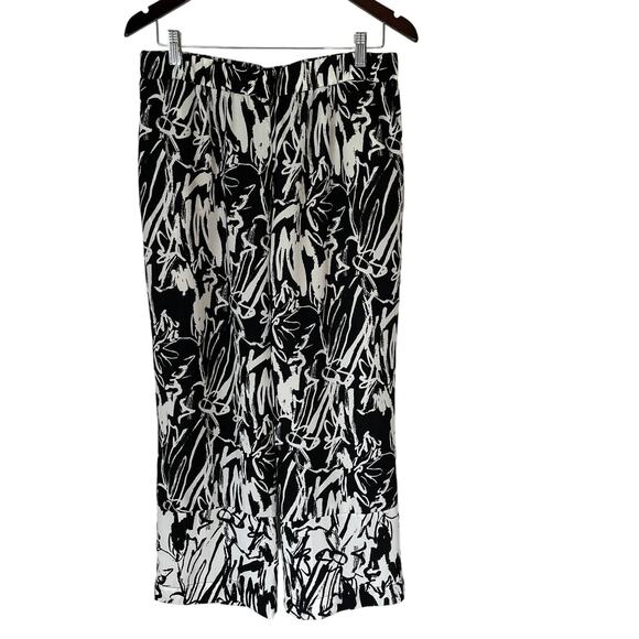TRUTH + STYLE Wide Leg Cropped Pants Size M Indi Boho Abstract Paint Splatter - Picture 1 of 8